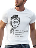 Buddha Happiness Quote Black T-Shirt