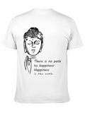 Buddha Happiness Quote Black T-Shirt