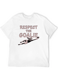 Respect The Goalie Black Graphic T-Shirt