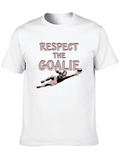 Respect The Goalie Black Graphic T-Shirt
