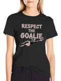 Respect The Goalie Black Graphic T-Shirt