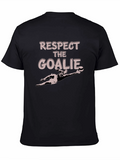 Respect The Goalie Black Graphic T-Shirt