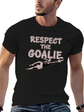 Respect The Goalie Black Graphic T-Shirt