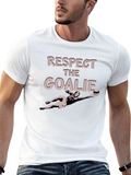 Respect The Goalie Black Graphic T-Shirt