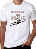 Respect The Goalie Black Graphic T-Shirt