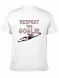 Respect The Goalie Black Graphic T-Shirt