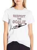 Respect The Goalie Black Graphic T-Shirt