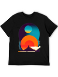 Abstract Graphic Black Tee