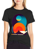 Abstract Graphic Black Tee