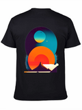 Abstract Graphic Black Tee