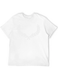 Black T-Shirt with White Laurel Wreath Graphic