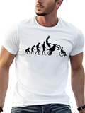 Evolution of Man Moto Wheelie T-Shirt