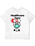 Healthcare Hero T-Shirt - Cartoon Nurse Design