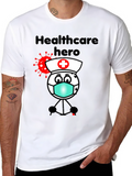 Healthcare Hero T-Shirt - Cartoon Nurse Design