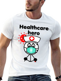 Healthcare Hero T-Shirt - Cartoon Nurse Design