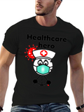 Healthcare Hero T-Shirt - Cartoon Nurse Design