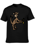 Monkey Holding Banana Graphic Tee