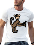 Monkey Holding Banana Graphic Tee