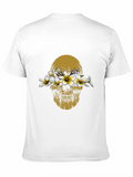 Floral Skull Graphic T-Shirt