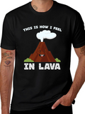 Funny Volcano In Lava Graphic T-Shirt