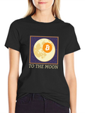 Bitcoin To The Moon Black T-Shirt Crypto