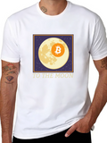 Bitcoin To The Moon Black T-Shirt Crypto