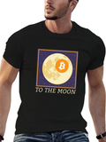 Bitcoin To The Moon Black T-Shirt Crypto