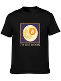 Bitcoin To The Moon Black T-Shirt Crypto