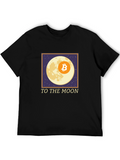 Bitcoin To The Moon Black T-Shirt Crypto