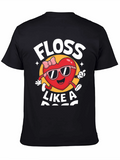 Floss Like A Boss Black Graphic Tee