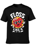 Floss Like A Boss Black Graphic Tee