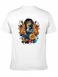Floral Phoenix Graphic Black T-Shirt