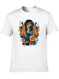 Floral Phoenix Graphic Black T-Shirt
