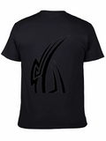 Black Graphic Tee - Modern Tribal Design