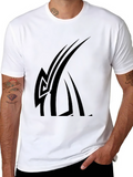 Black Graphic Tee - Modern Tribal Design
