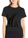 Black Graphic Tee - Modern Tribal Design