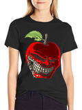 Creepy Apple Graphic T-Shirt
