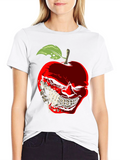 Creepy Apple Graphic T-Shirt