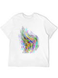 Abstract Swirl Graphic Print Black T-Shirt