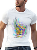 Abstract Swirl Graphic Print Black T-Shirt