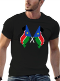 South Sudan Flag Graphic Tee - Black