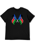 South Sudan Flag Graphic Tee - Black
