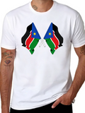 South Sudan Flag Graphic Tee - Black