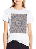 Mandala Print Black Crew Neck T-Shirt