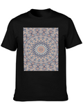 Mandala Print Black Crew Neck T-Shirt