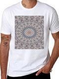 Mandala Print Black Crew Neck T-Shirt