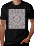 Mandala Print Black Crew Neck T-Shirt