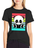 Cute Panda Bear Retro Style T-Shirt