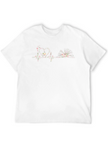 Book & Coffee Heartbeat Graphic T-Shirt