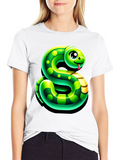 Snake Graphic Tee - Cartoon Style